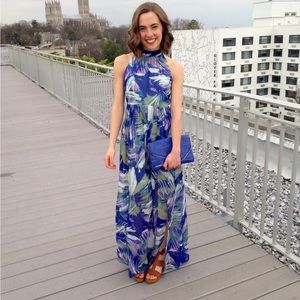 Reiss maxi/floor length print dress, open back